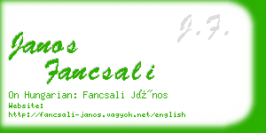 janos fancsali business card